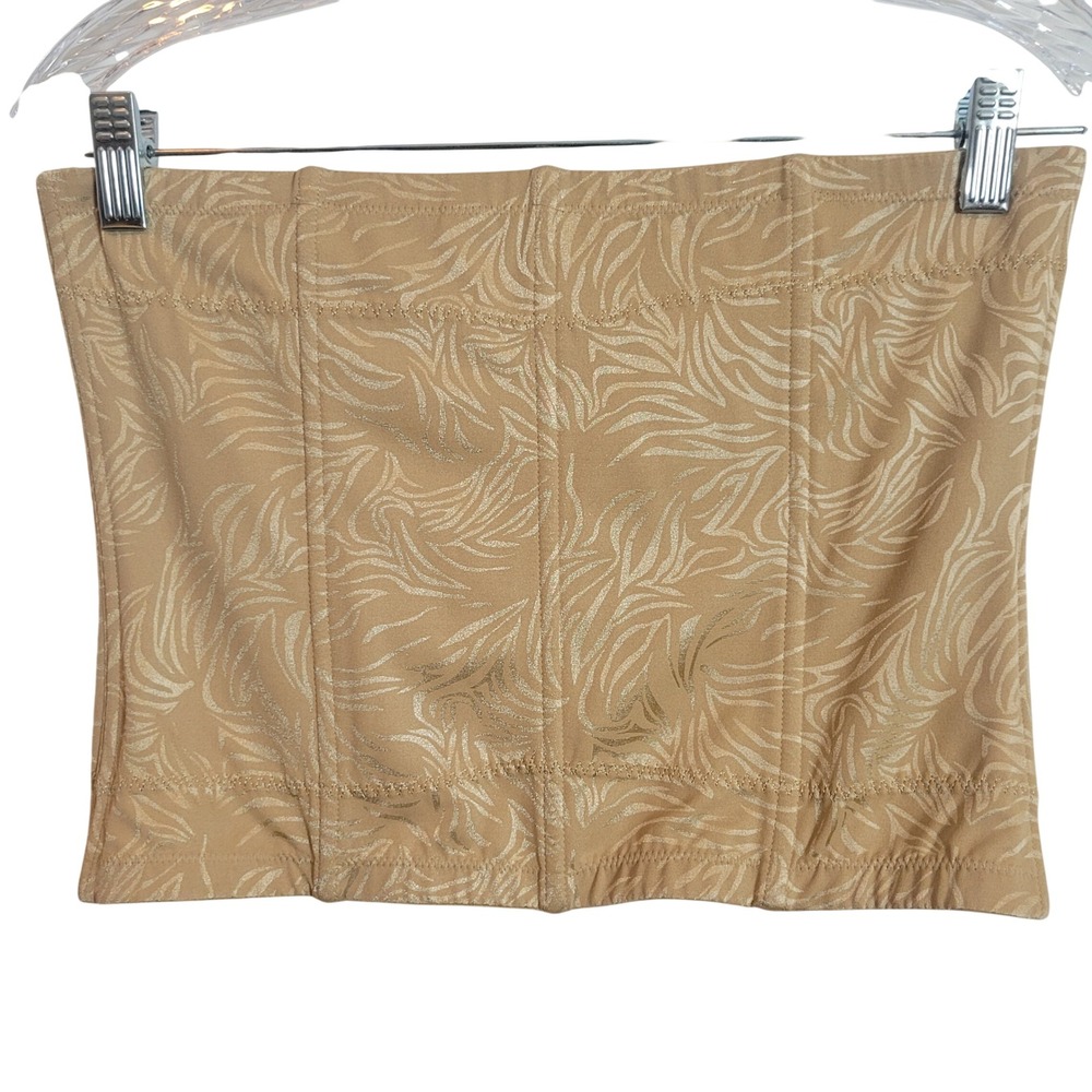 Maidenform Womens 2XL Waist Nipper Shapewear Gold Jacquard‎ Animal Print Sexy